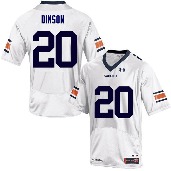 Auburn Tigers Men's Jeremiah Dinson #20 White Under Armour Stitched College NCAA Authentic Football Jersey OWN4474VD